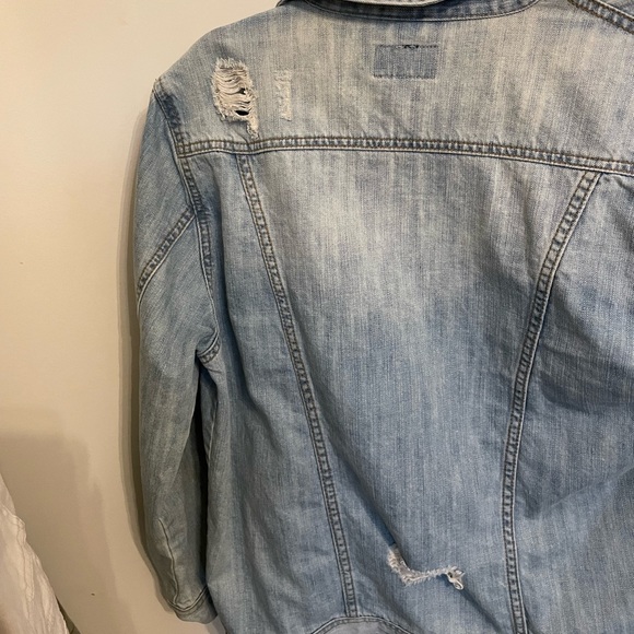 Oversized Distressed Jean Jacket - Picture 2 of 2